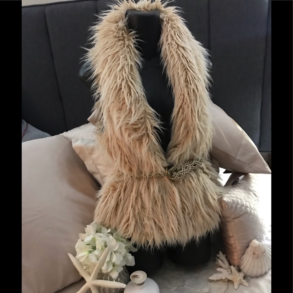 INC International Faux Sheep Skin Vest